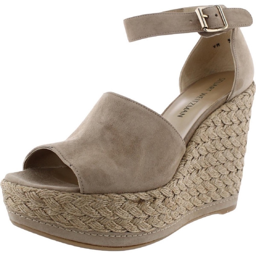 Stuart Weitzman Taupe Wedge Sandals